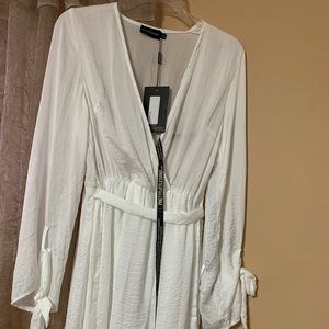 PLT white long sleeve dress